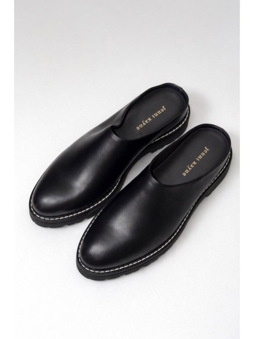 Jenni Kayne Leather Lug Mule Black Size 40/ US 10 NWOB